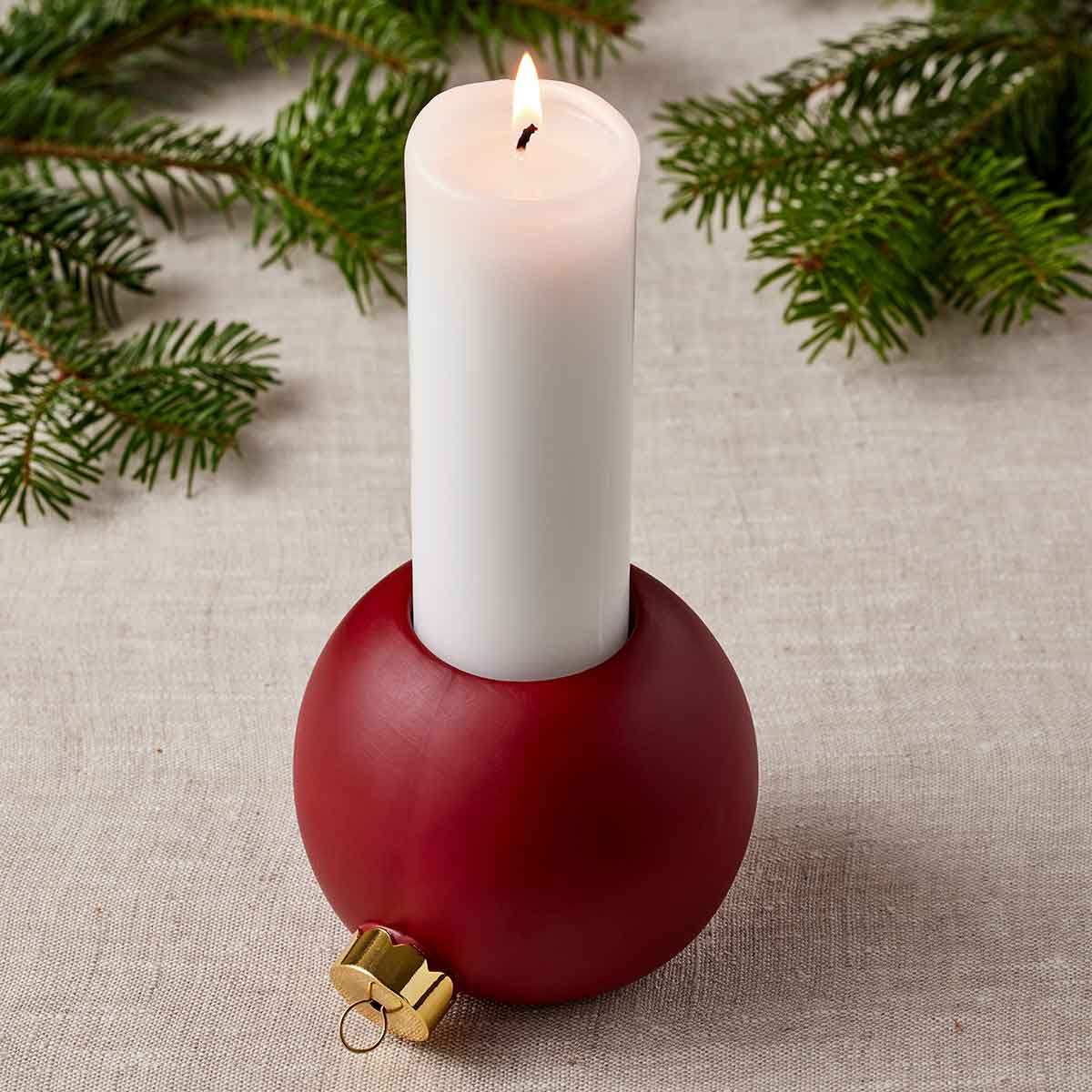 Lysestage (inkl. kalenderlys!) – rød